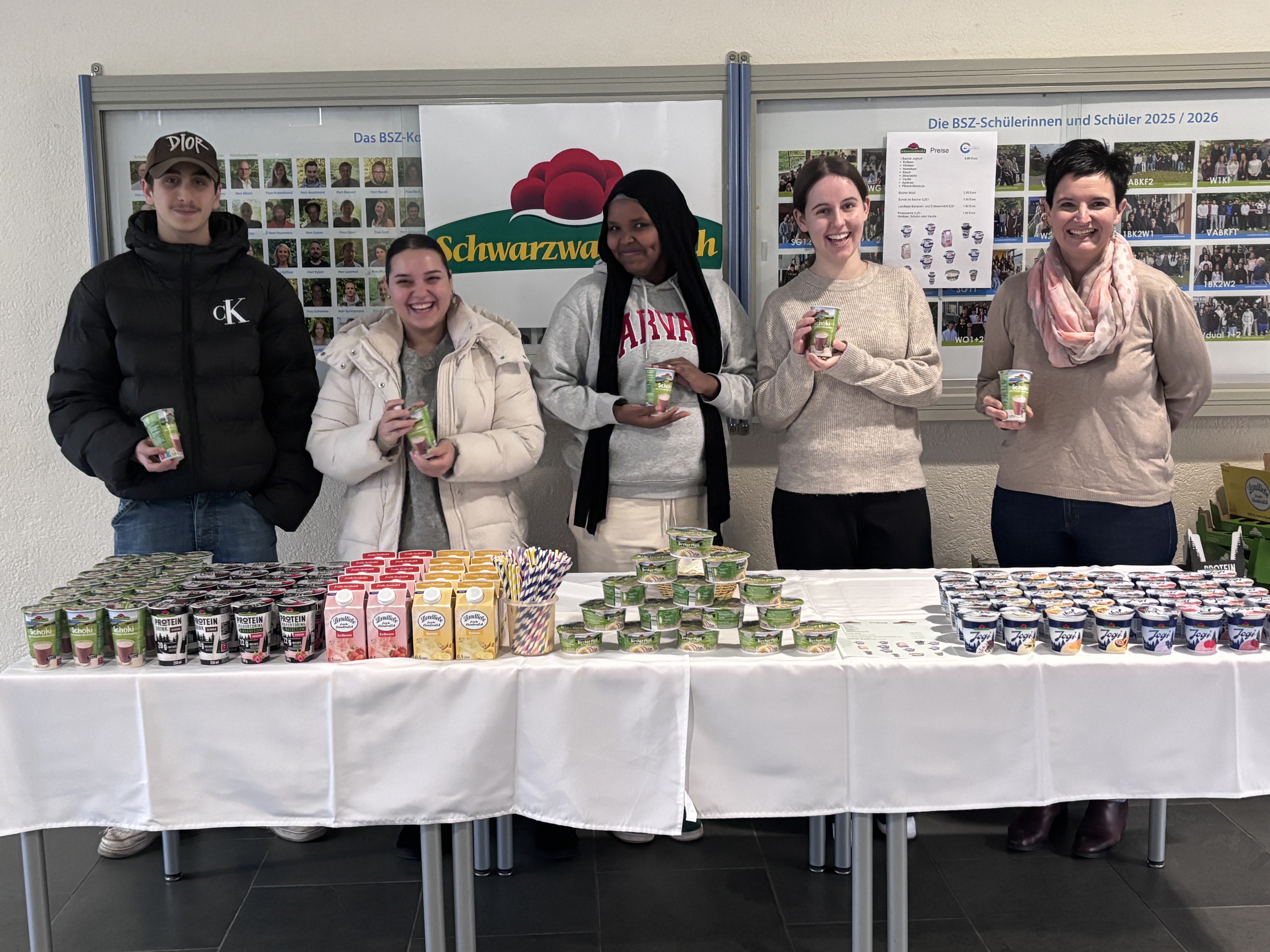 Ein Blickfang in der Pause: Milchprodukteangebot am BSZ Waldkirch